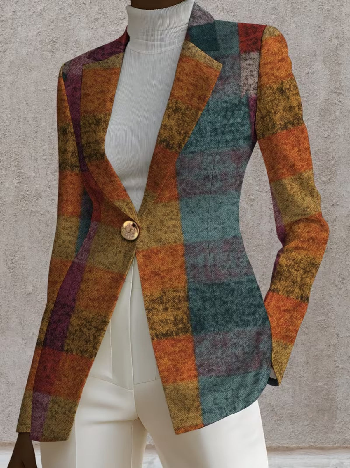 ELIZA & MAREN | AUTUMN PLAID BLAZER FOR WOMEN