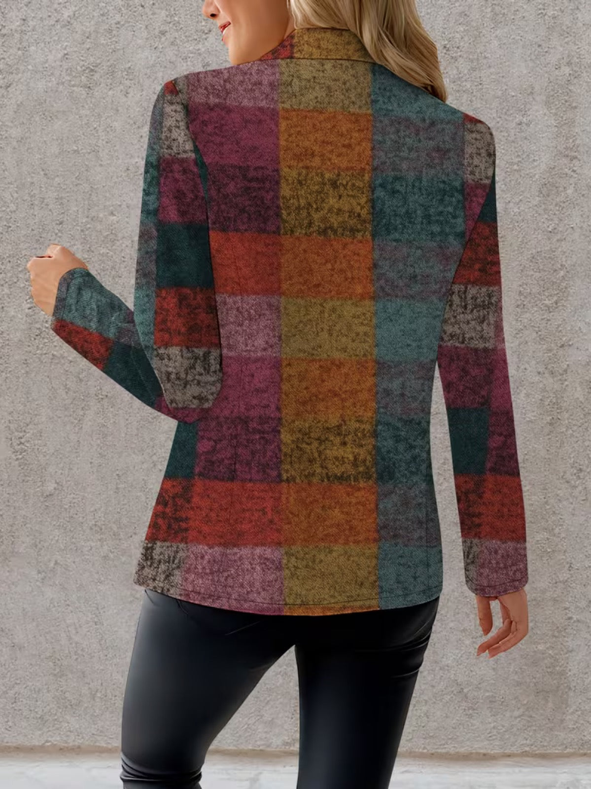 ELIZA & MAREN | AUTUMN PLAID BLAZER FOR WOMEN
