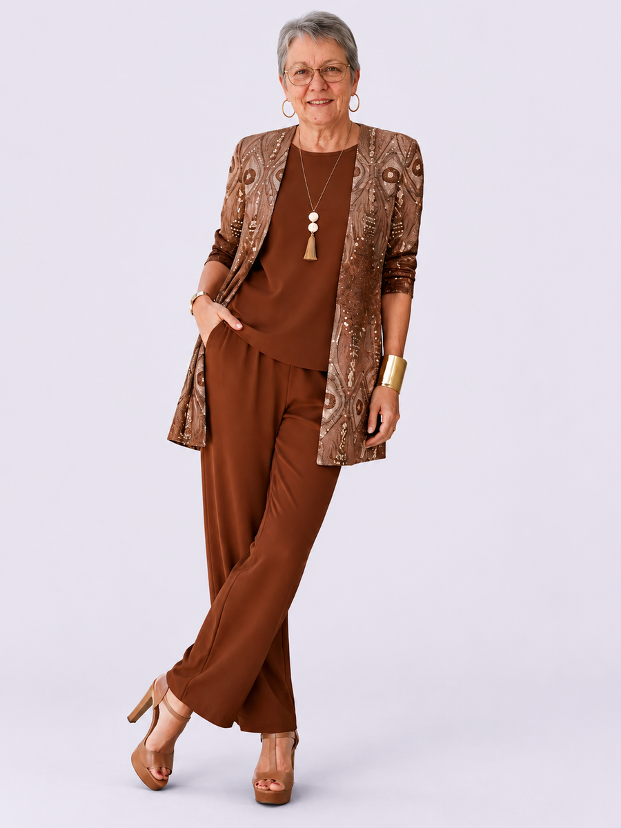ELIZA & MAREN | GLENNA BROWN THREE-PIECE SET FOR WOMEN