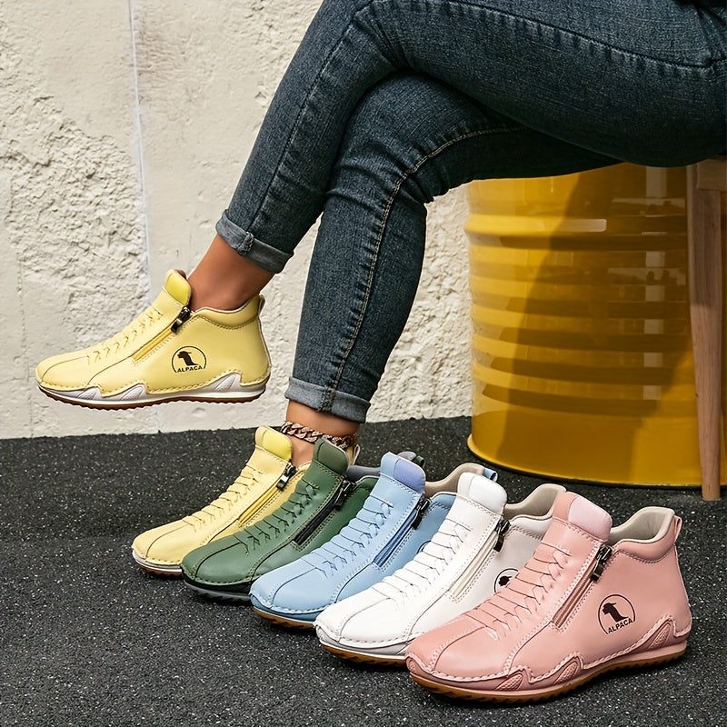 ELIZA & MAREN | SIDE ZIP ANKLE SNEAKERS FOR WOMEN