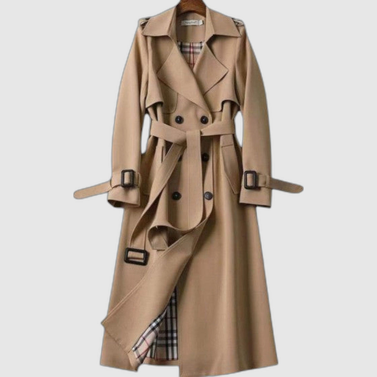 ELIZA & MAREN | BELTED LONG TRENCH COAT FOR WOMEN
