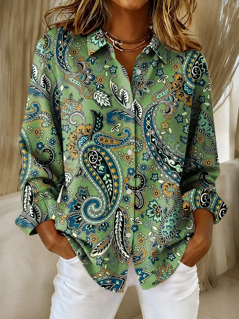ELIZA & MAREN | PAISLEY PRINT BLOUSE FOR WOMEN