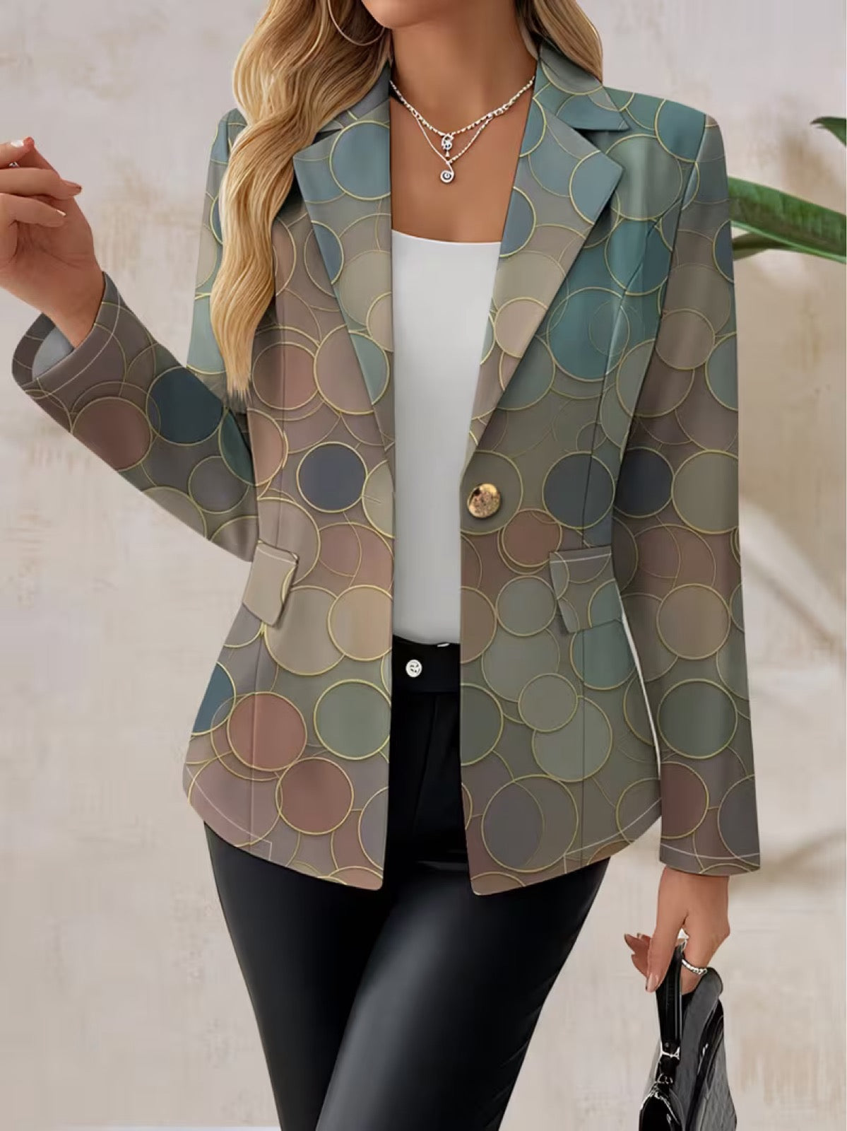 ELIZA & MAREN | POLKA DOT MOSAIC BLAZER FOR WOMEN