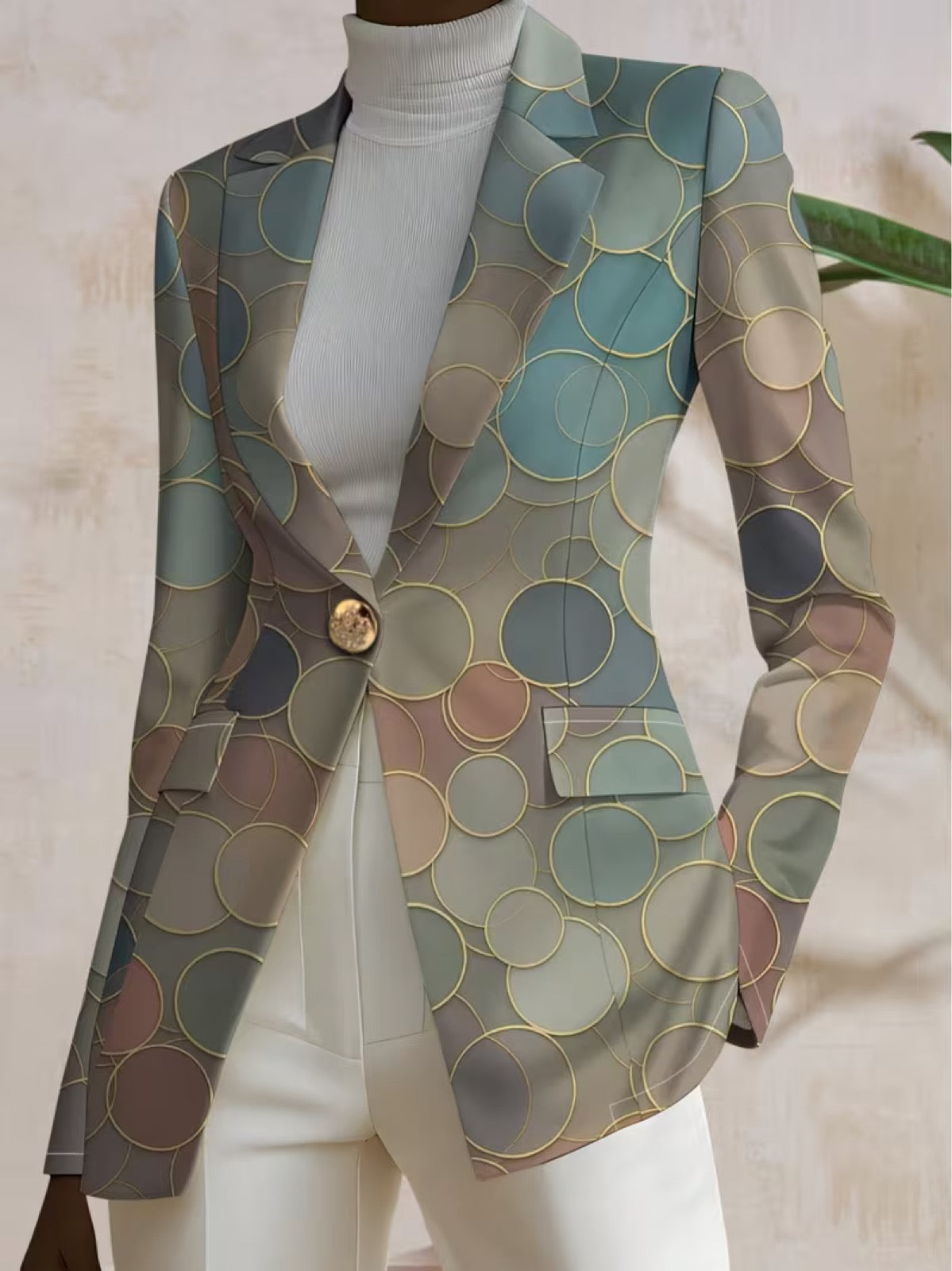 ELIZA & MAREN | POLKA DOT MOSAIC BLAZER FOR WOMEN