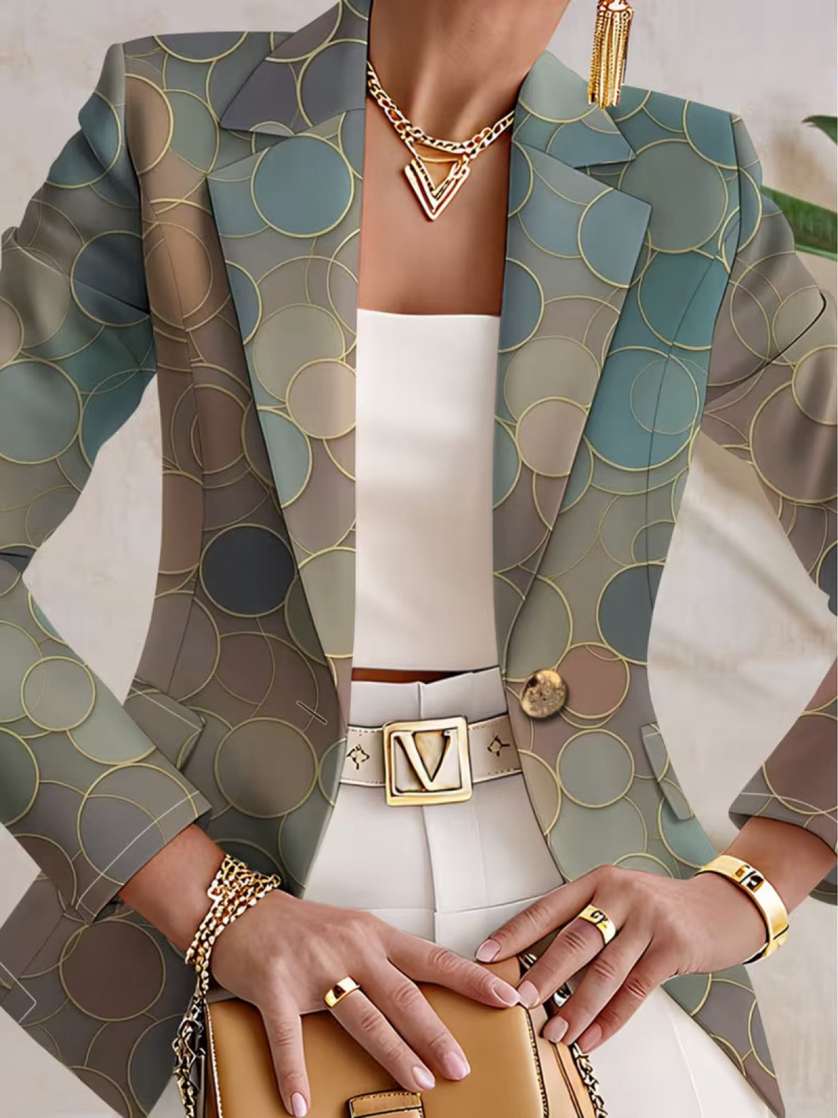 ELIZA & MAREN | POLKA DOT MOSAIC BLAZER FOR WOMEN