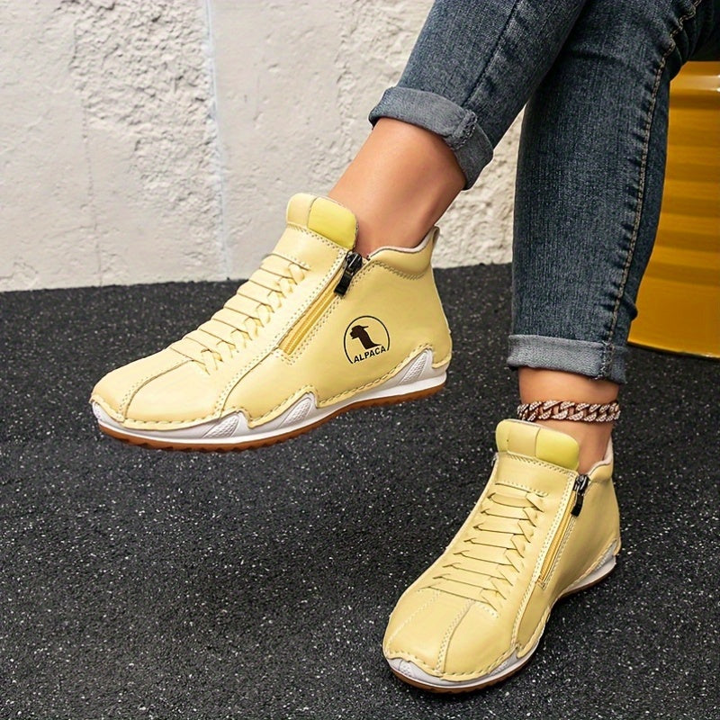 ELIZA & MAREN | SIDE ZIP ANKLE SNEAKERS FOR WOMEN