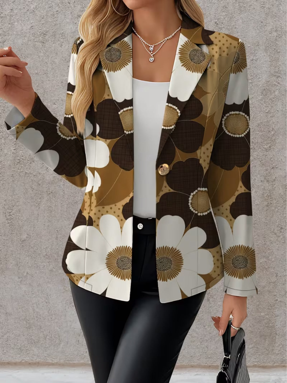 ELIZA & MAREN | RETRO DAISY PRINT BLAZER FOR WOMEN