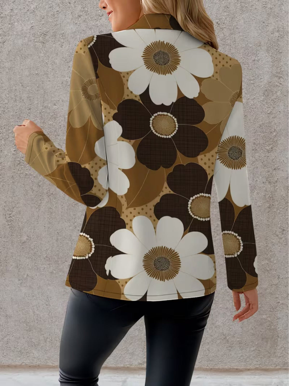 ELIZA & MAREN | RETRO DAISY PRINT BLAZER FOR WOMEN