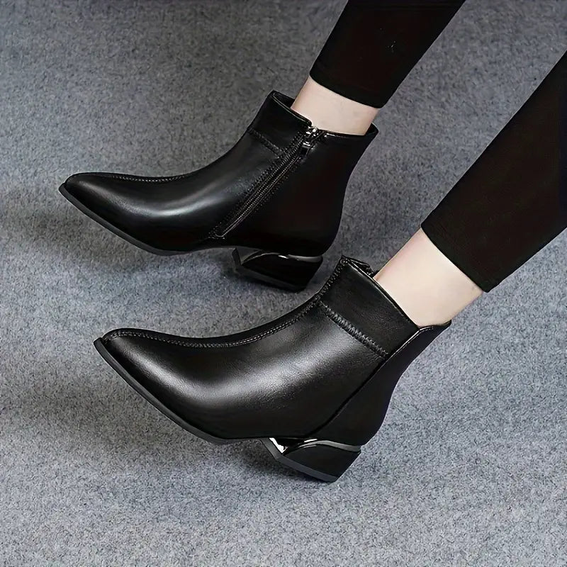 ELIZA & MAREN | METALLIC TRIM ANKLE BOOTS FOR WOMEN