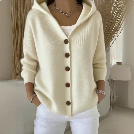 ELIZA & MAREN | HOODED OPEN FRONT CARDIGAN FOR WOMEN
