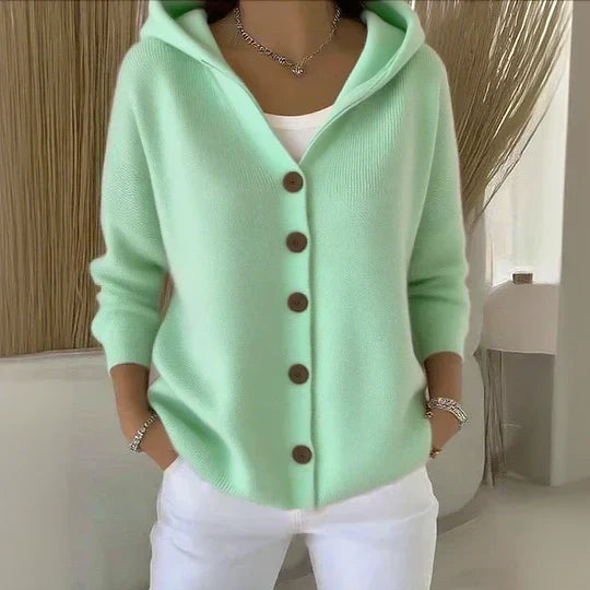ELIZA & MAREN | HOODED OPEN FRONT CARDIGAN FOR WOMEN