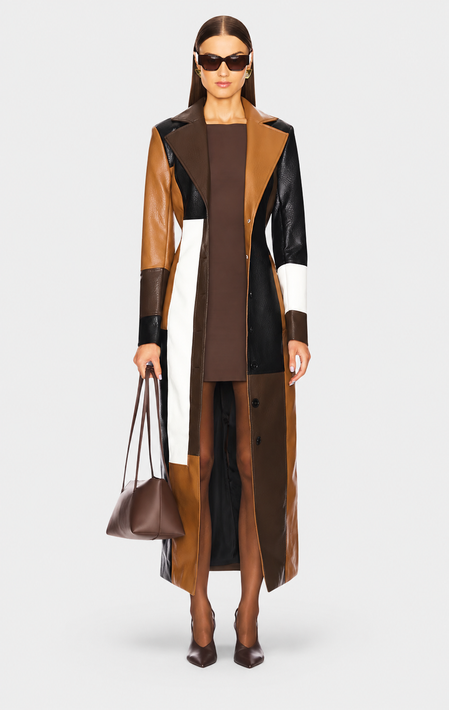 ELIZA & MAREN | COLOR BLOCK PANEL COAT FOR WOMEN