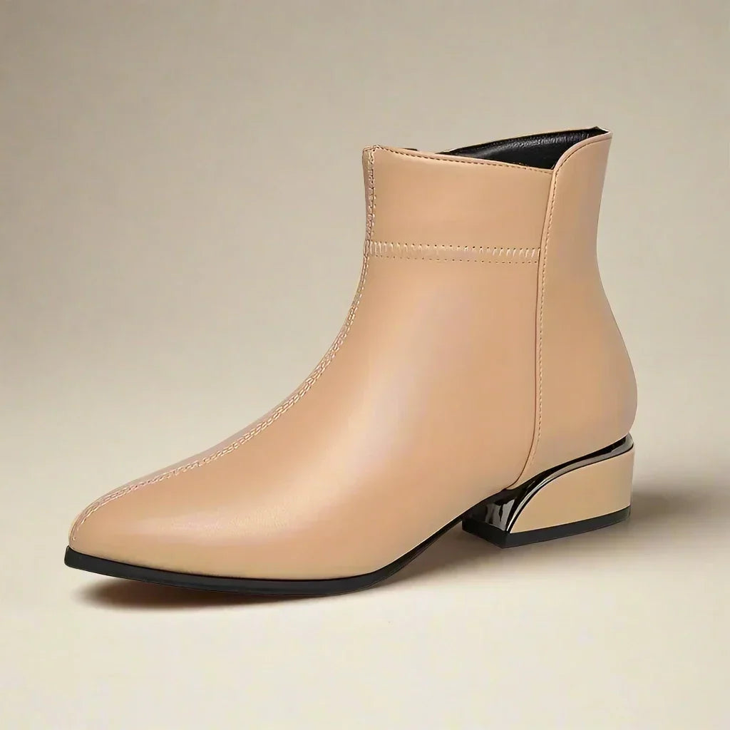 ELIZA & MAREN | METALLIC TRIM ANKLE BOOTS FOR WOMEN