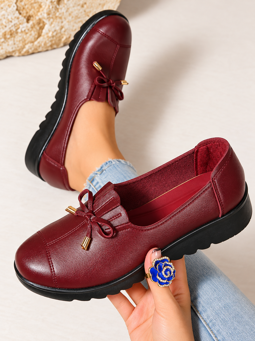 ELIZA & MAREN | ROUND TOE PLATFORM MOCCASINS FOR WOMEN