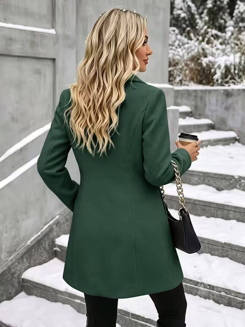 ELIZA & MAREN | STAND COLLAR BUTTON COAT FOR WOMEN