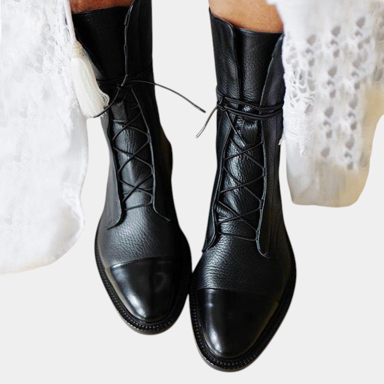 ELIZA & MAREN | SLIM HEEL ANKLE BOOTS FOR WOMEN on light gray background