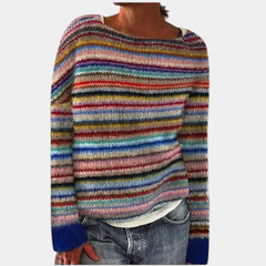 ELIZA & MAREN | CLASSIC VINTAGE KNIT PULLOVER FOR WOMEN on light gray background