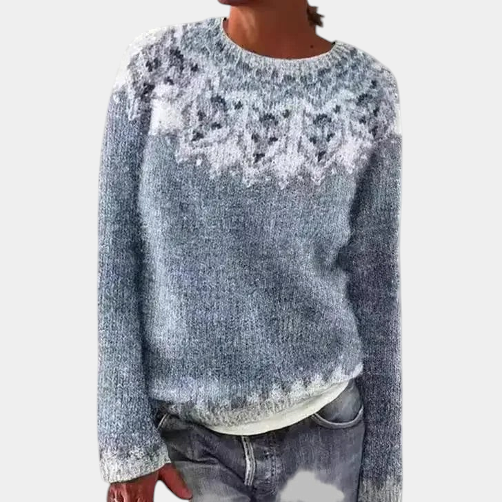 ELIZA & MAREN | HERITAGE STYLE KNIT JUMPER FOR WOMEN on light gray background
