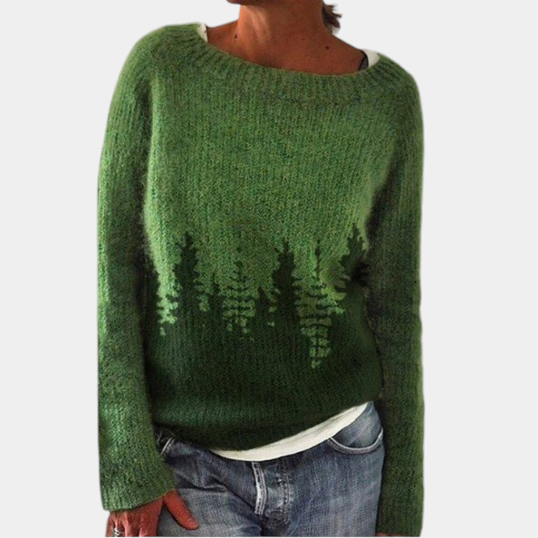 ELIZA & MAREN | EVERYDAY PATTERN KNIT SWEATER FOR WOMEN on light gray background