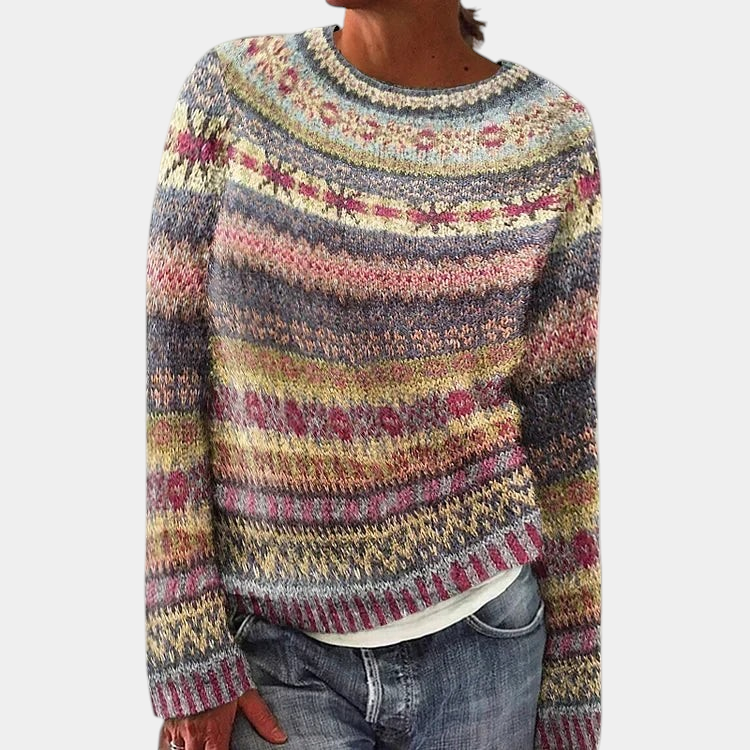 ELIZA & MAREN | VINTAGE RELAXED FIT SWEATER FOR WOMEN on light gray background