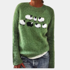 ELIZA & MAREN | SOFT LOOK VINTAGE SWEATER FOR WOMEN on light gray background