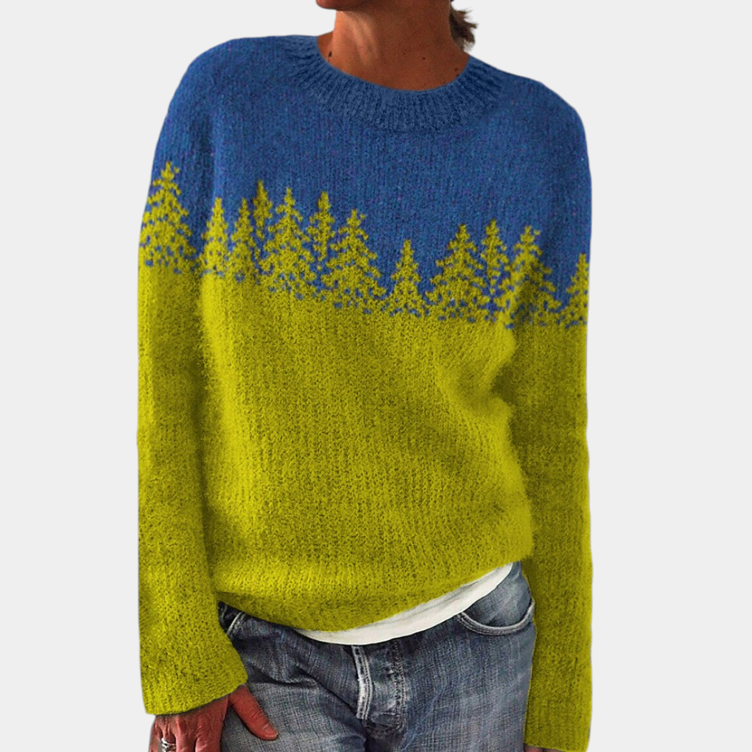ELIZA & MAREN | EVERYDAY VINTAGE KNIT SWEATSHIRT FOR WOMEN on light gray background