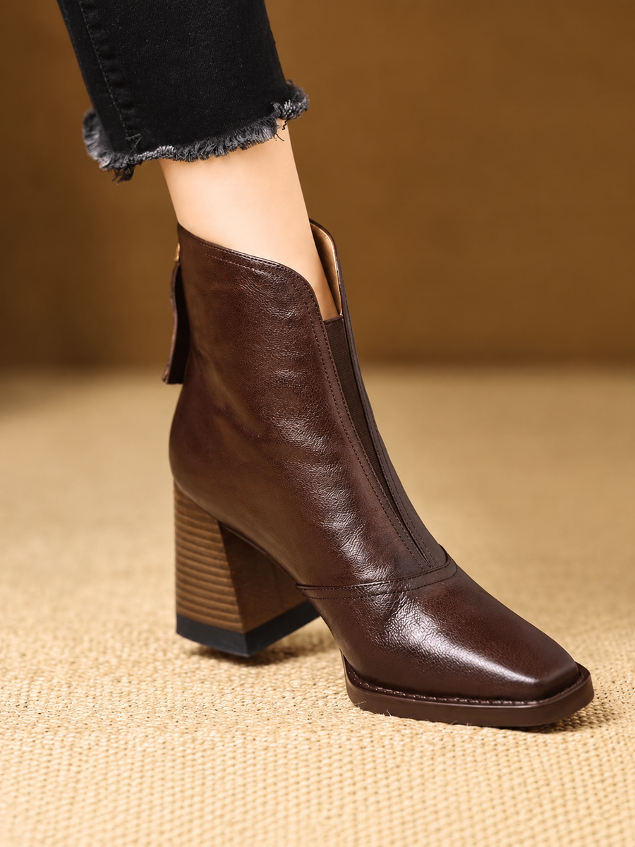 ELIZA & MAREN | SCULPTED HEEL ANKLE BOOTS FOR WOMEN