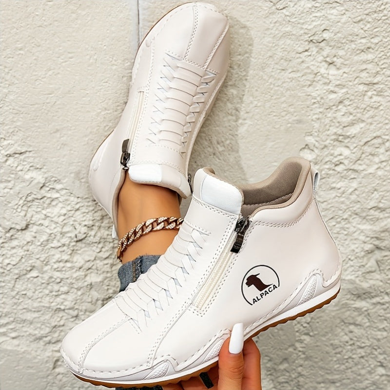 ELIZA & MAREN | SIDE ZIP ANKLE SNEAKERS FOR WOMEN