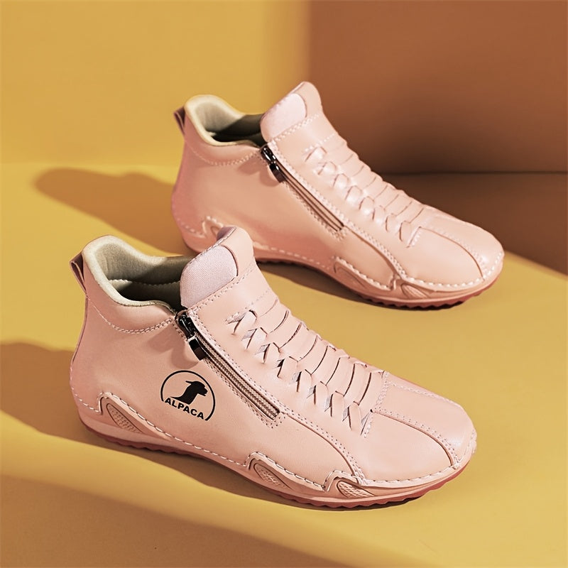 ELIZA & MAREN | SIDE ZIP ANKLE SNEAKERS FOR WOMEN