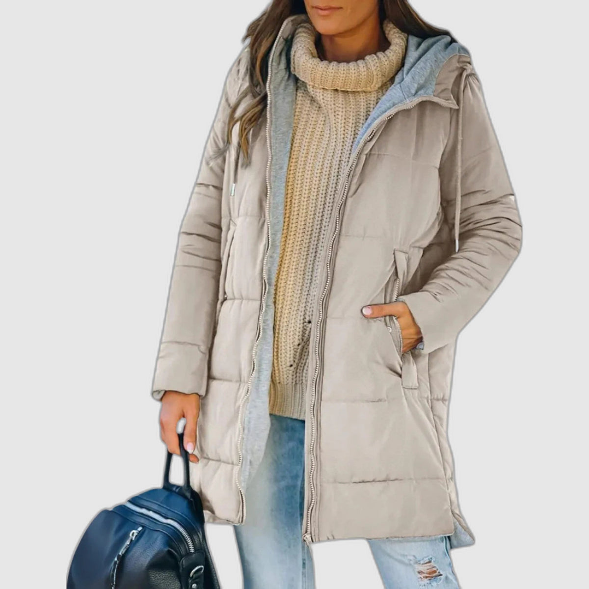 ELIZA & MAREN | WIDE PANEL HOODED COAT FOR WOMEN