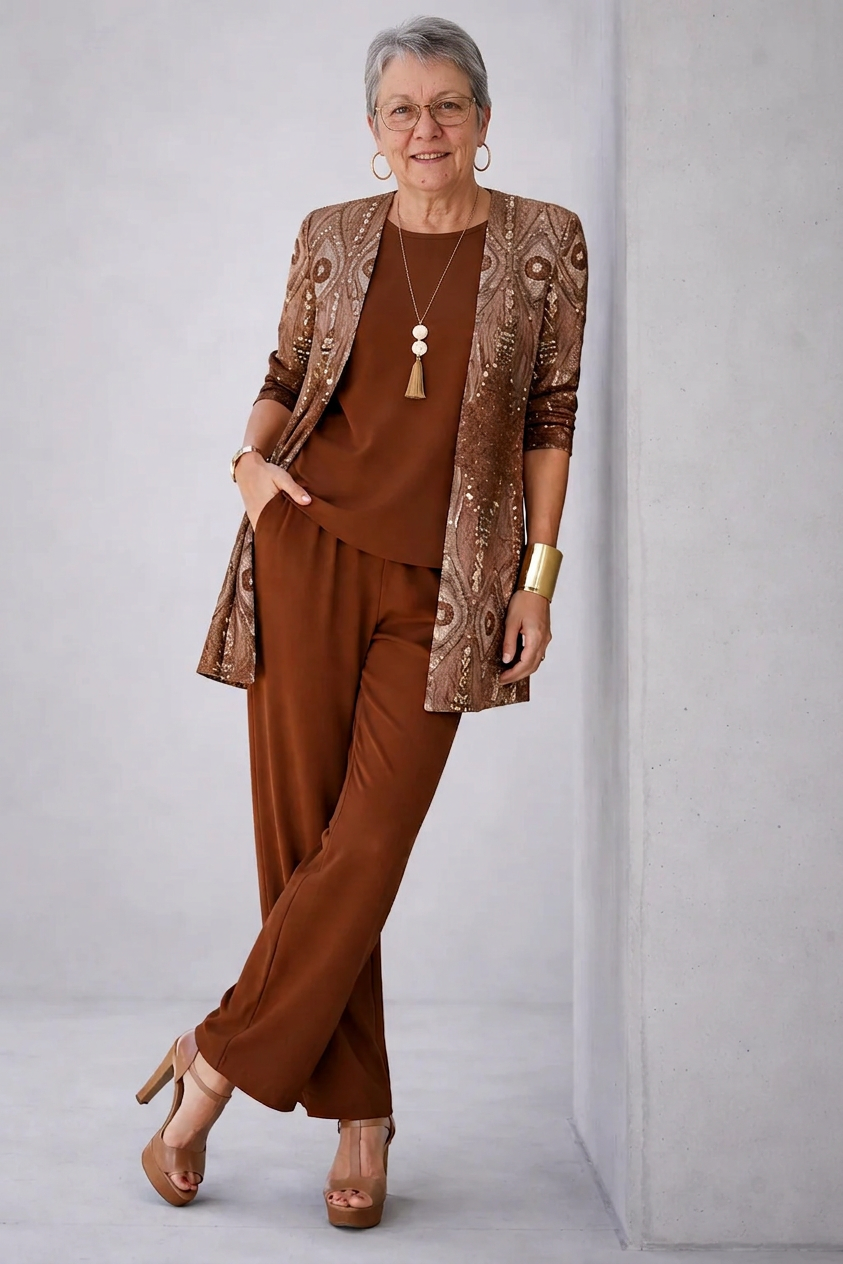 ELIZA & MAREN | GLENNA BROWN THREE-PIECE SET FOR WOMEN