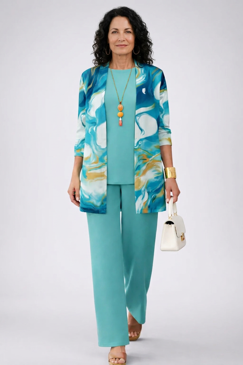 ELIZA & MAREN | GALENA BLUE THREE-PIECE SET FOR WOMEN