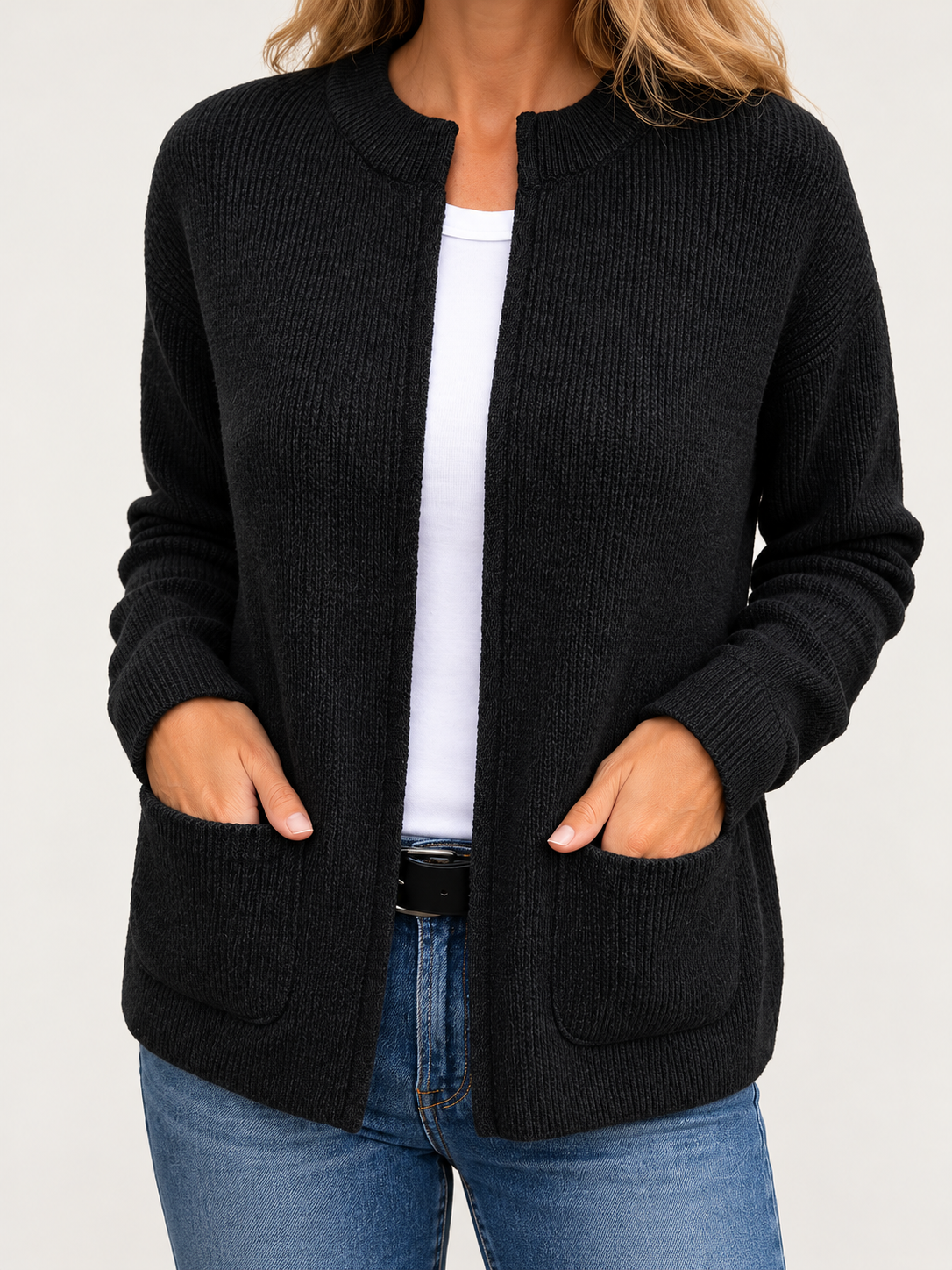 ELIZA & MAREN | ZIP FRONT KNIT CARDIGAN FOR WOMEN