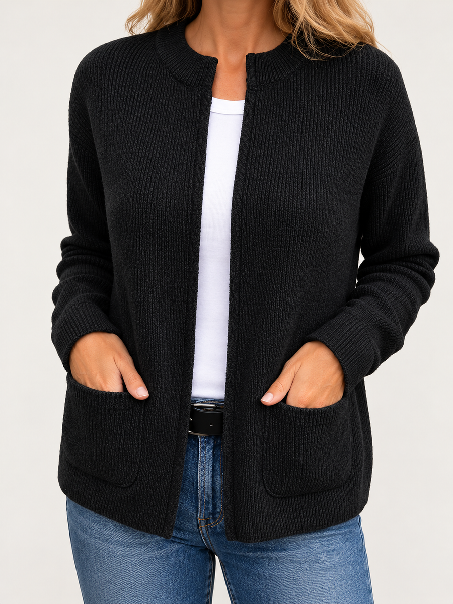 ELIZA & MAREN | ZIP FRONT KNIT CARDIGAN FOR WOMEN