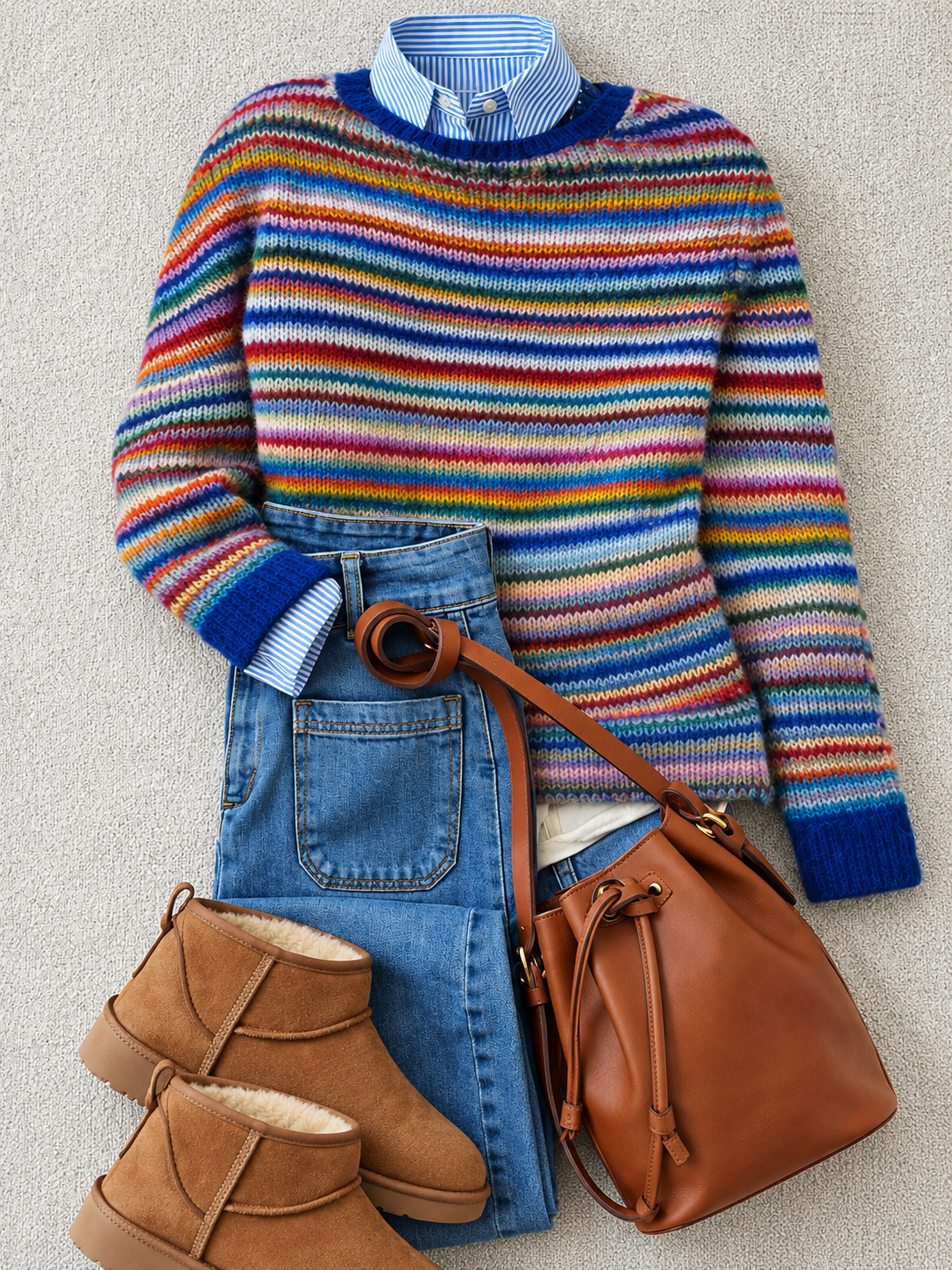 ELIZA & MAREN | NORDIC JACQUARD YOKE SWEATER FOR WOMEN