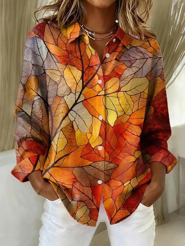 ELIZA & MAREN | BOTANICAL PRINT BLOUSE FOR WOMEN