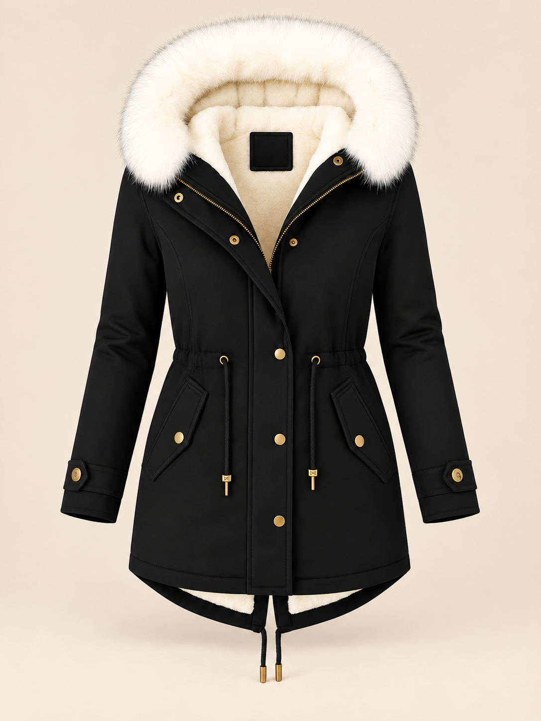 ELIZA & MAREN | LONG DRAWSTRING WINTER PARKA FOR WOMEN