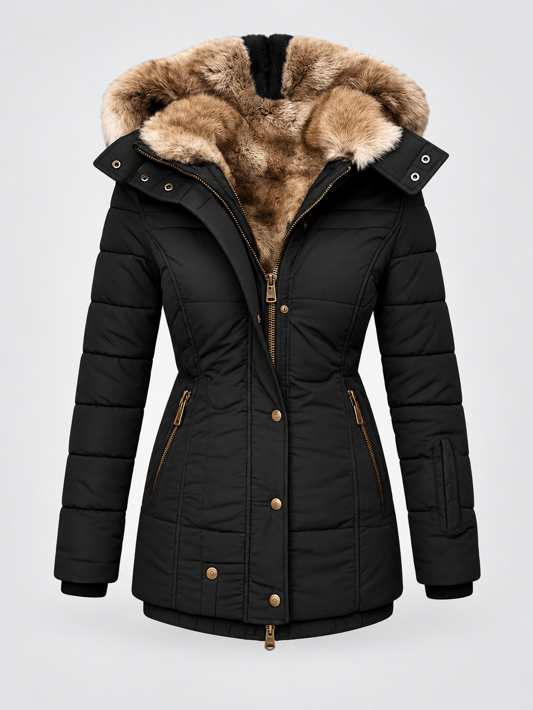 ELIZA & MAREN | HOODED QUILTED WINTER COAT FOR WOMEN