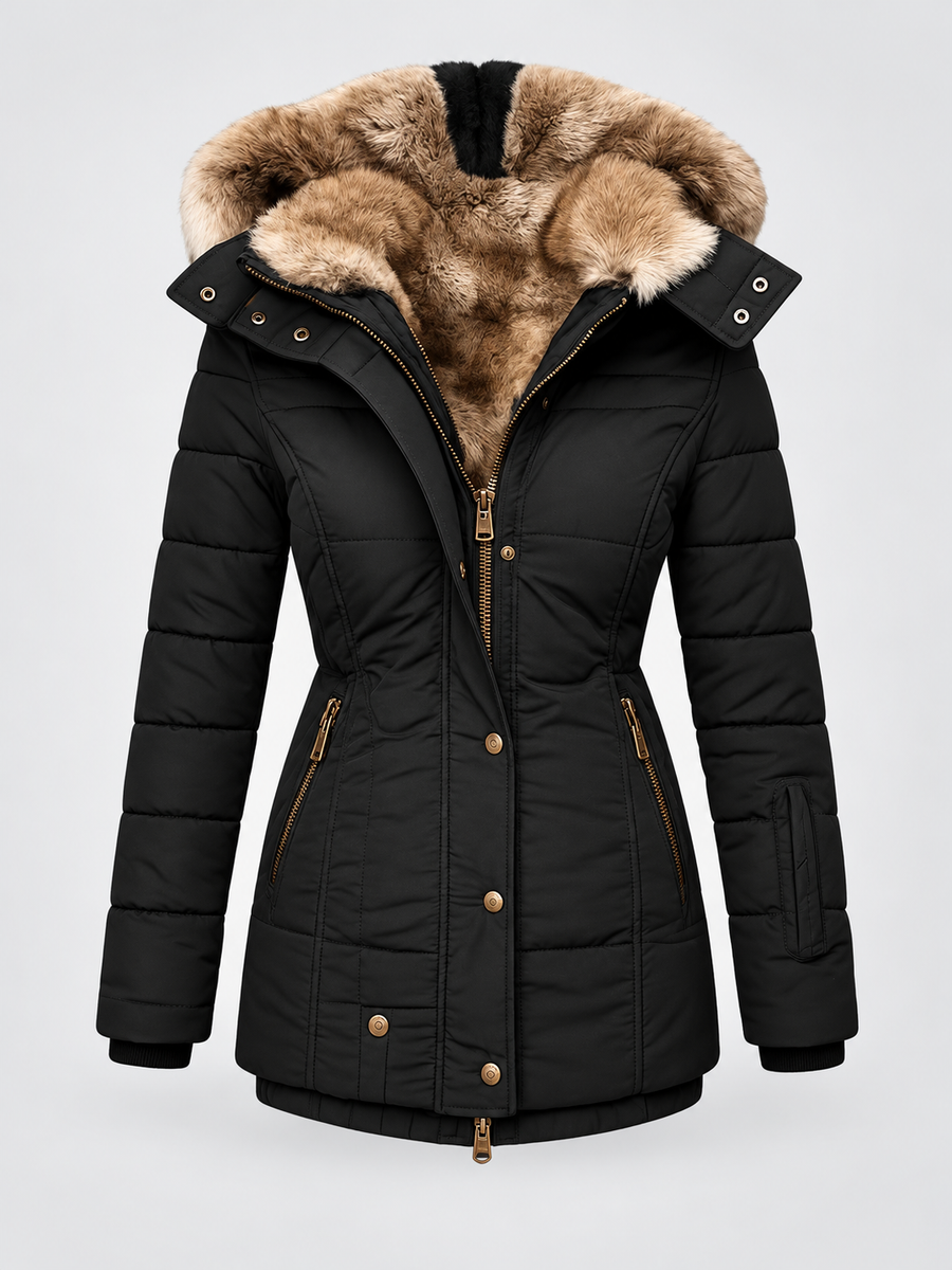 ELIZA & MAREN | HOODED QUILTED WINTER COAT FOR WOMEN