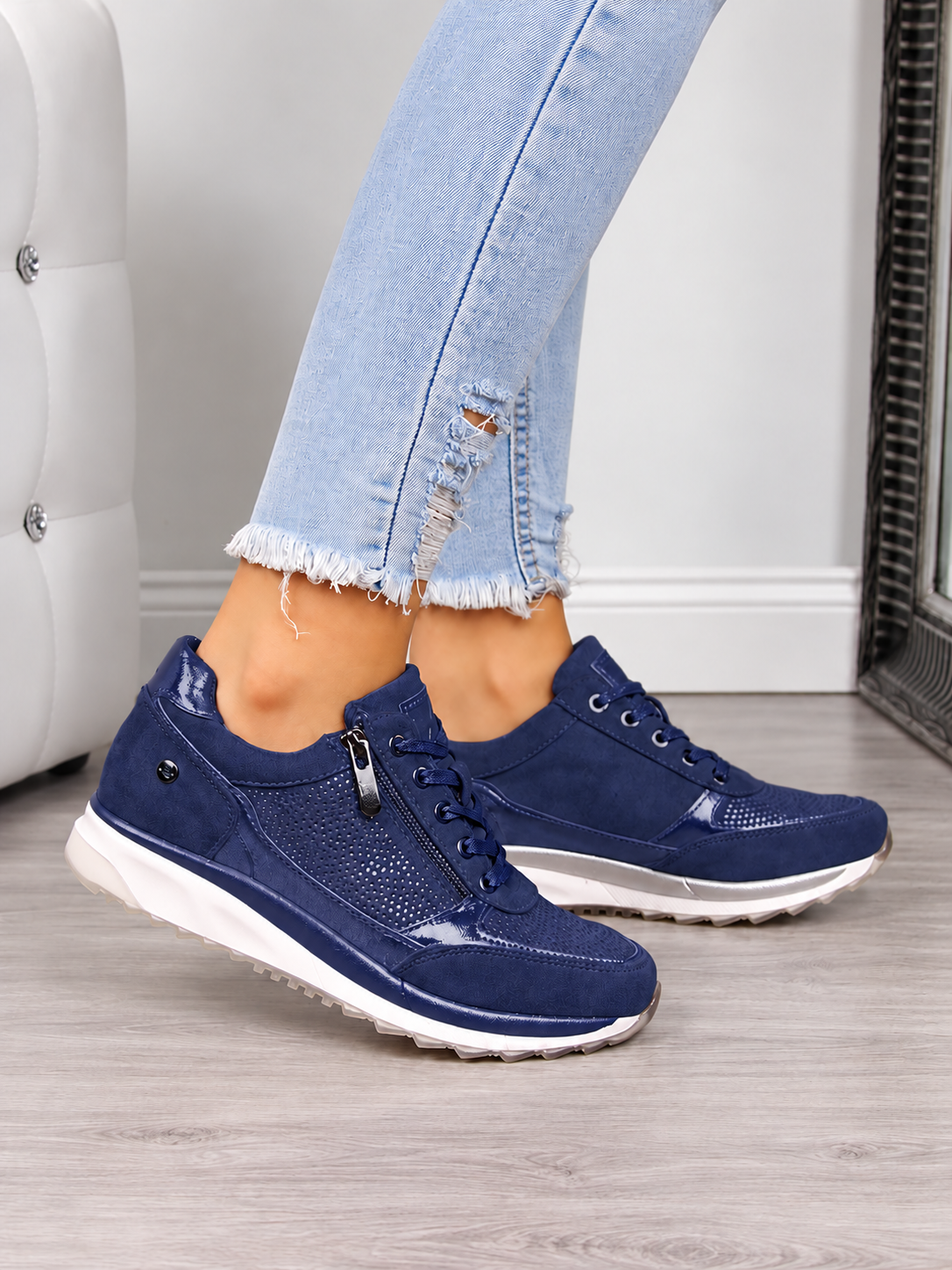 ELIZA & MAREN | ZIP CLOSURE SNEAKERS FOR WOMEN