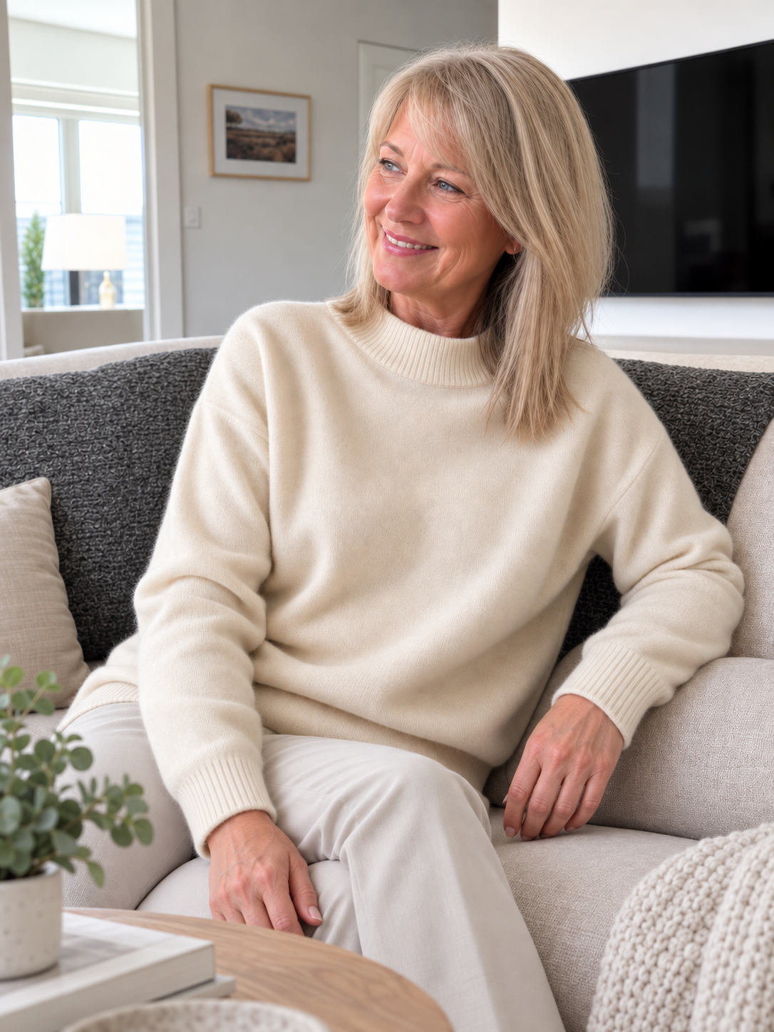ELIZA & MAREN | WOOL MOCK NECK SWEATER FOR WOMEN