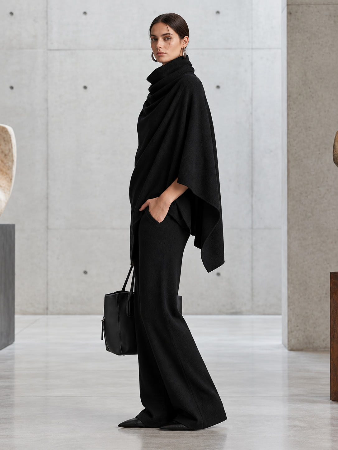 ELIZA & MAREN | VELVET CAPE PANTS SET FOR WOMEN