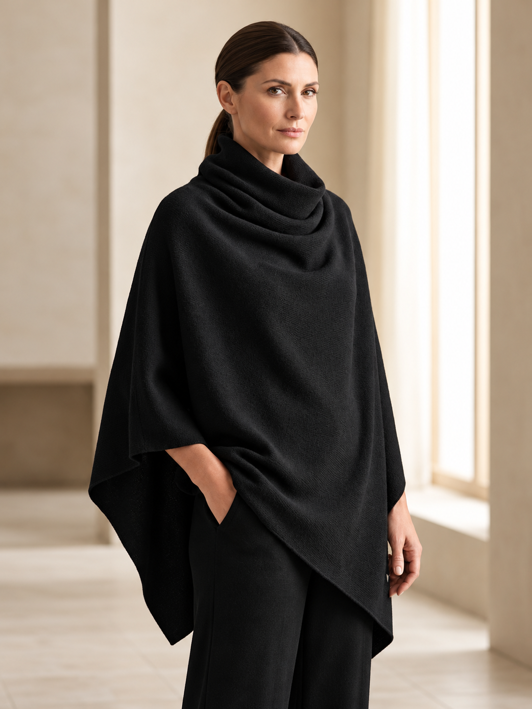 ELIZA & MAREN | VELVET CAPE PANTS SET FOR WOMEN