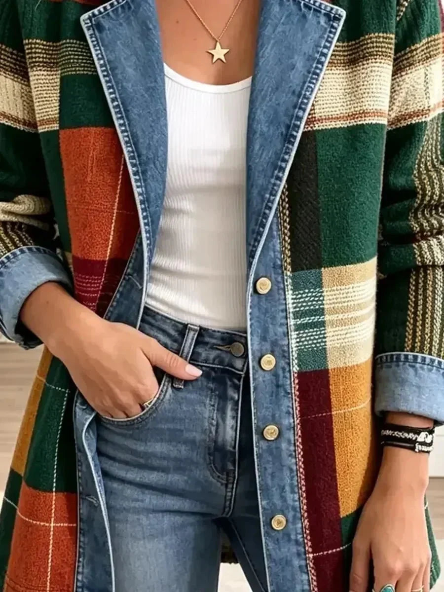 ELIZA & MAREN | MULTICOLOR SQUARE MOTIF JACKET FOR WOMEN