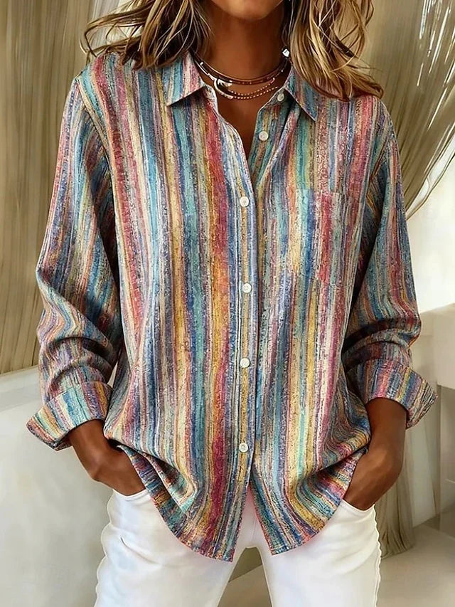 ELIZA & MAREN | MULTICOLOR STRIPED BLOUSE FOR WOMEN