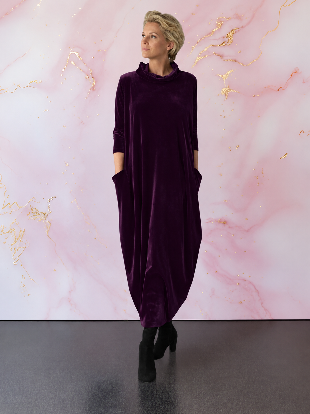ELIZA & MAREN | VELVET COCOON MAXI DRESS FOR WOMEN