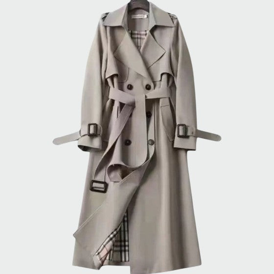 ELIZA & MAREN | BELTED LONG TRENCH COAT FOR WOMEN