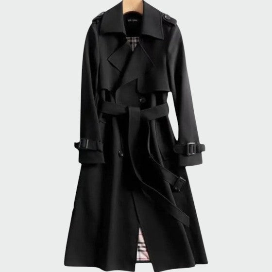 ELIZA & MAREN | BELTED LONG TRENCH COAT FOR WOMEN