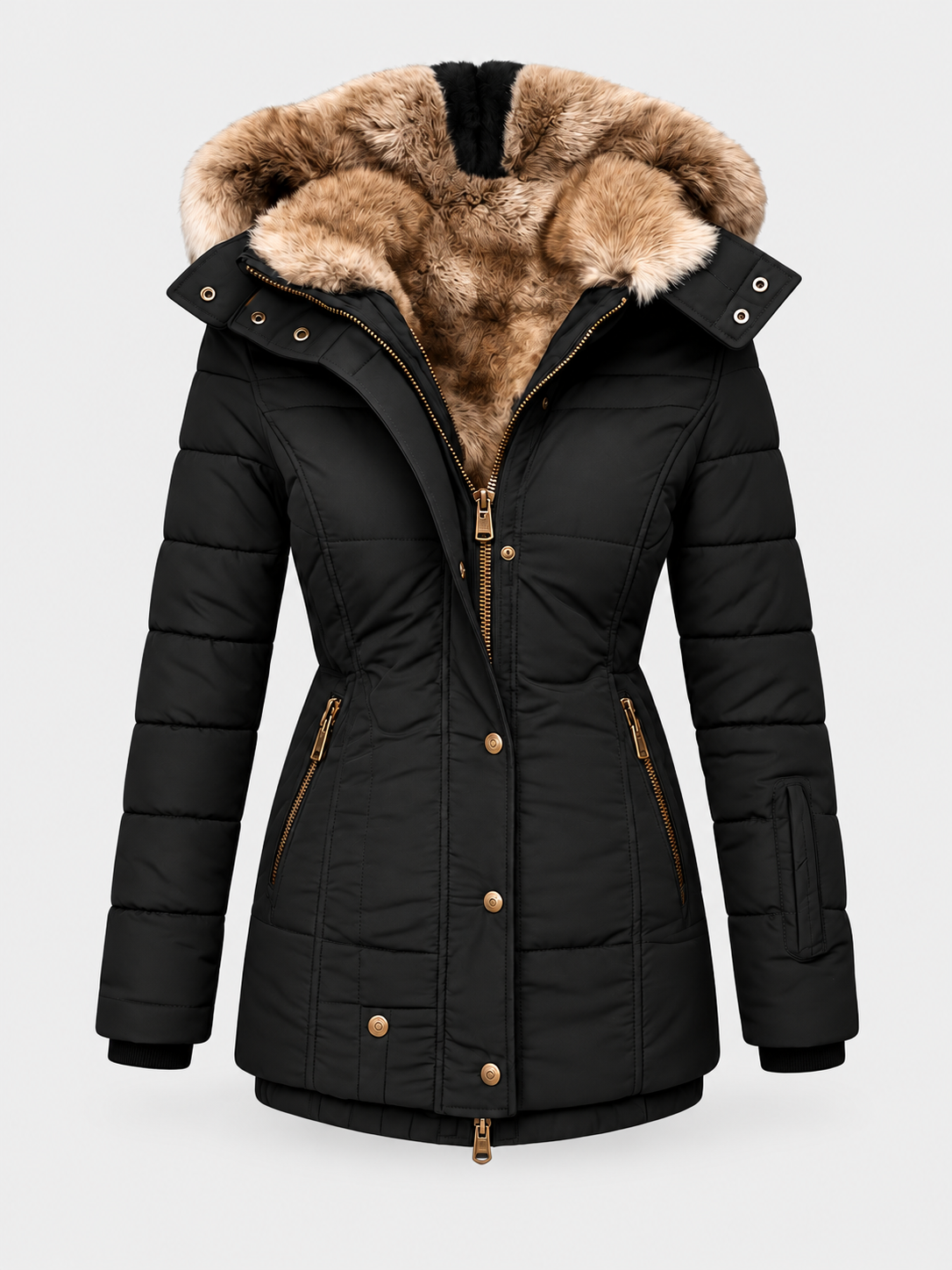 ELIZA & MAREN | HOODED QUILTED WINTER COAT FOR WOMEN