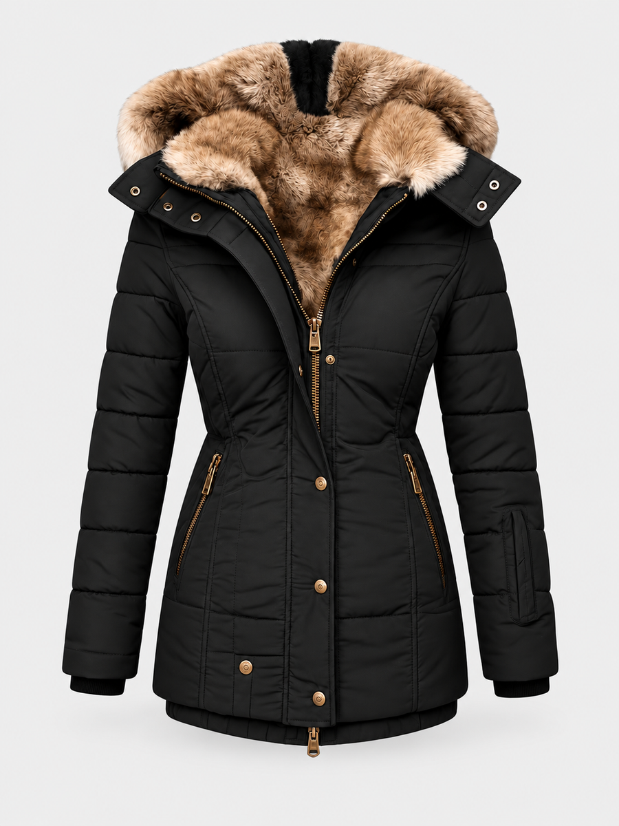 ELIZA & MAREN | HOODED QUILTED WINTER COAT FOR WOMEN